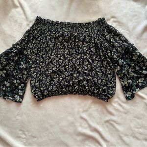 Free People Rose Valley Printed Off Shoulder Top